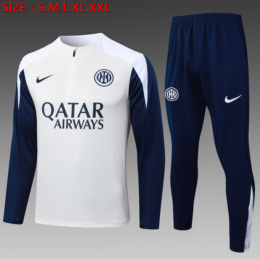 25/26 Half Inter Milan off white Tracksuit - Image 1