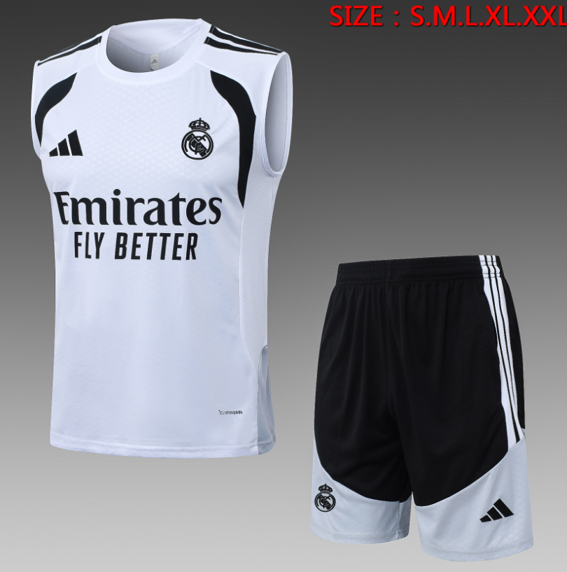 26/27 vest Real Madrid white training suit set - Image 1
