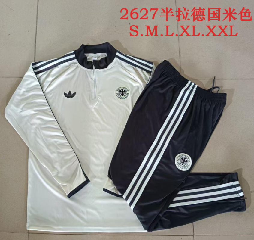 26/27 Adults Half Pull Germany Beige Tracksuit - Image 1