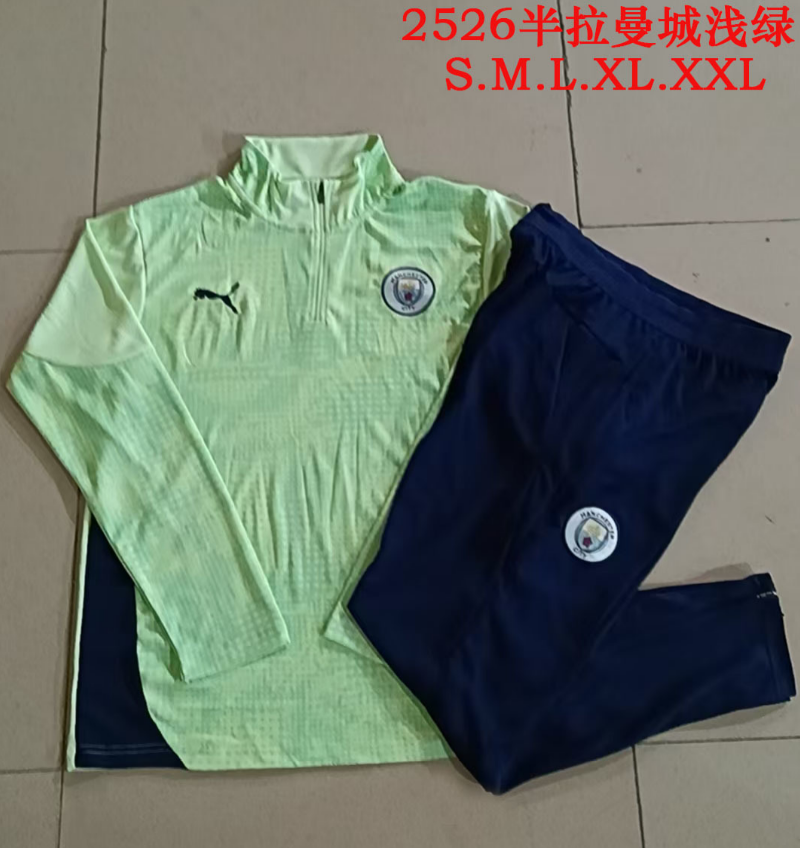 25/26 Half Manchester Light Green Inkjet Tracksuit - Image 1