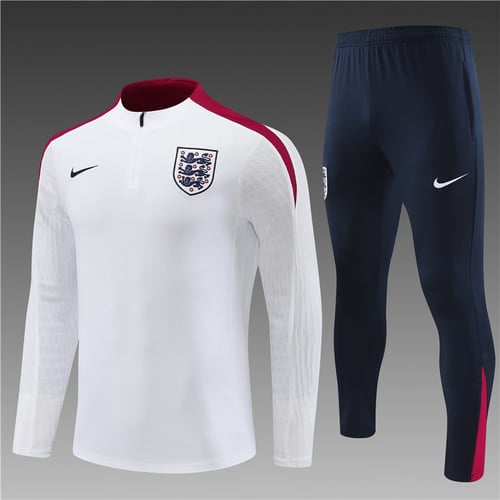 24/25 England White half zip Tracksuit - Image 1