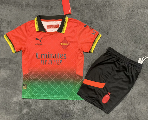 Kids kits24/25 AC Milan third away black jerseys - Image 1
