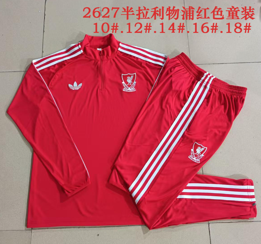 26/27 Kids Half Pull Liverpool Red Tracksuit - Image 1