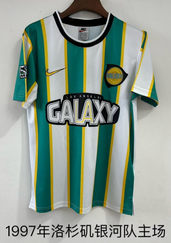 Retro 1997 Los Angeles Galaxy home Green White - Image 1