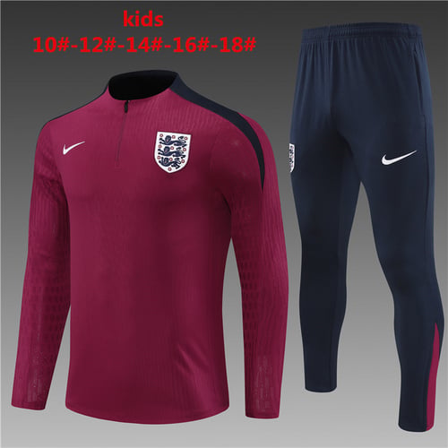 24/25 England red Kid half zip Tracksuit - Image 1