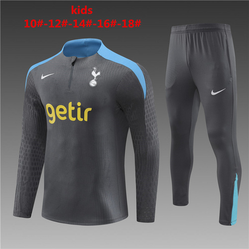 24/25 Tottenham dark gray Kid half zip Tracksuit - Image 1