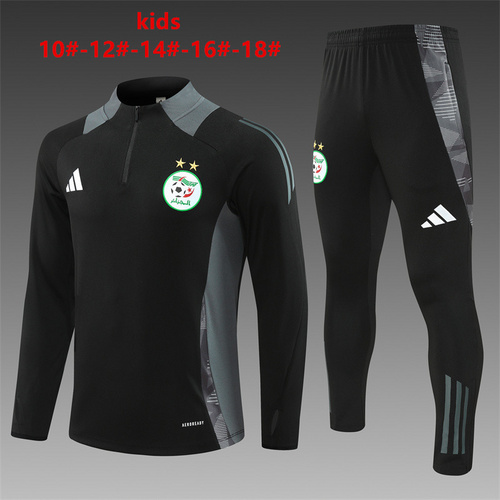 24/25 Algerian black half zip kids Tracksuit - Image 1