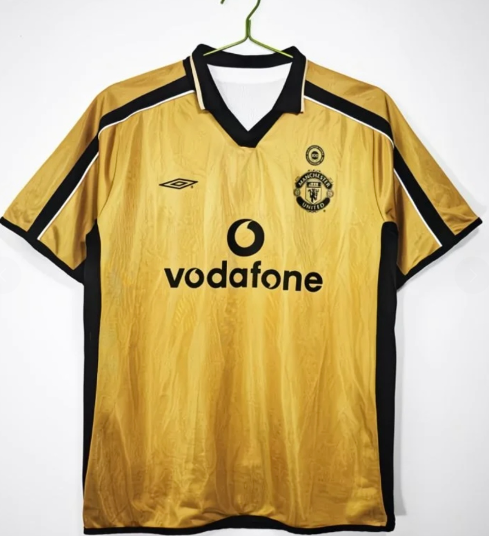 Retro 01/02 Manchester United Double sided Centenary Edition Gold - Image 1