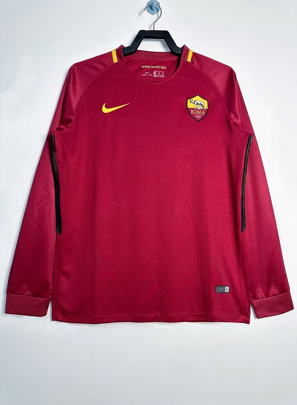 retro 2017/18 Roma long sleeve home - Image 1