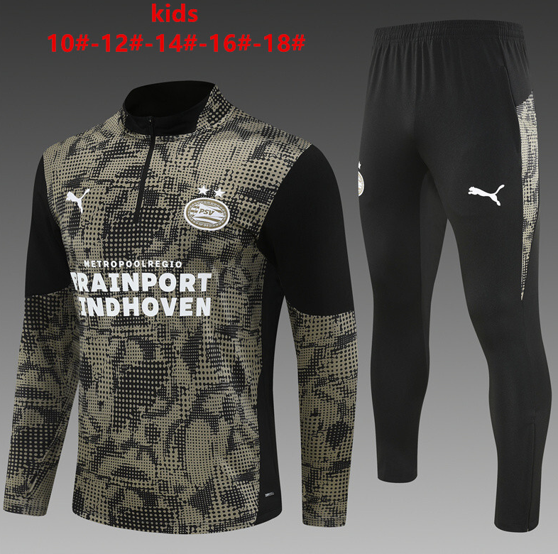 25/26 kid half Eindhoven Black Camouflage Tracksuit - Image 1