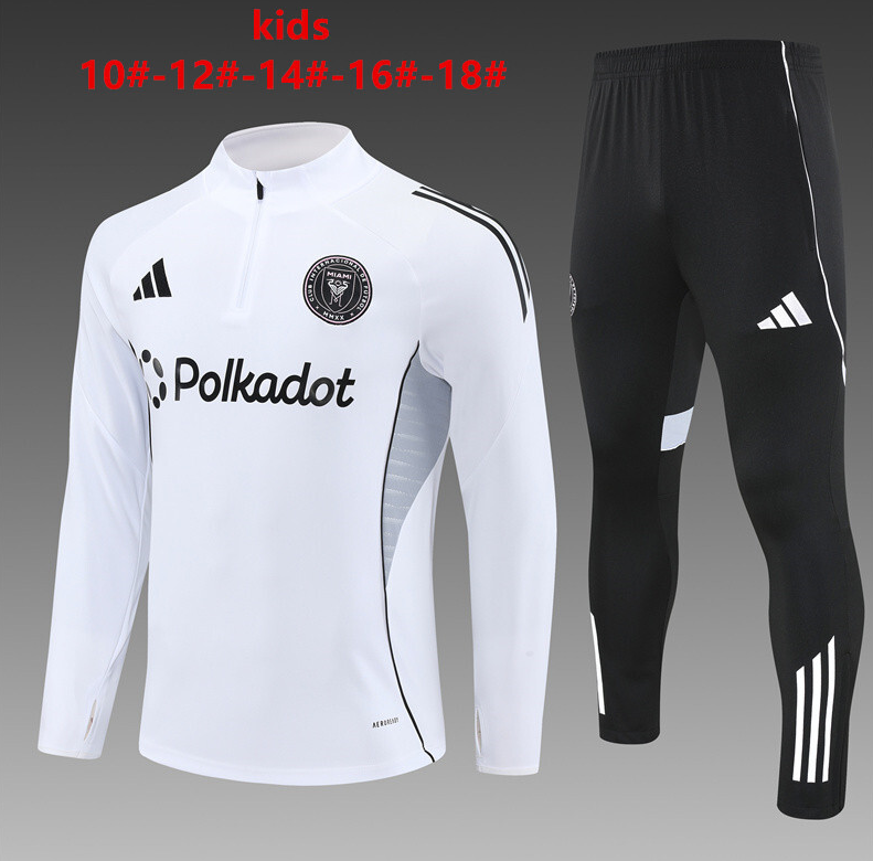 25/26 kid half Miami White Tracksuit - Image 1