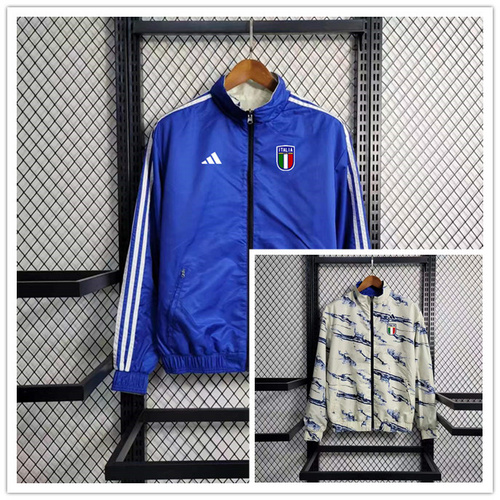 24/25 Italy blue double-sided Windbreaker - Image 1