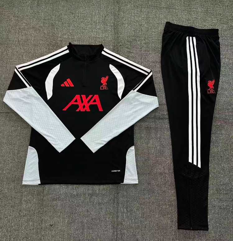 26/27 Adults Half Pull Liverpool Black Tracksuit - Image 1