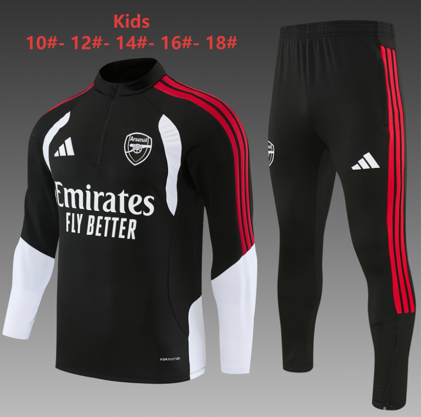 26/27 Kids Half Pull Arsenal Black Tracksuit - Image 1