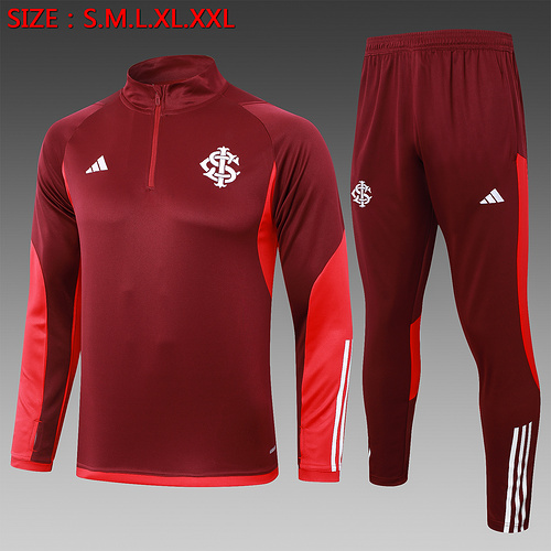 24/25 Brazil Internacional Jujube red half zip Tracksuit - Image 1