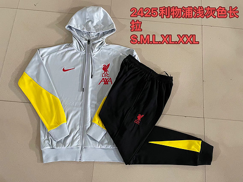 24/25 Liverpool hooded jacket light grey - Image 1