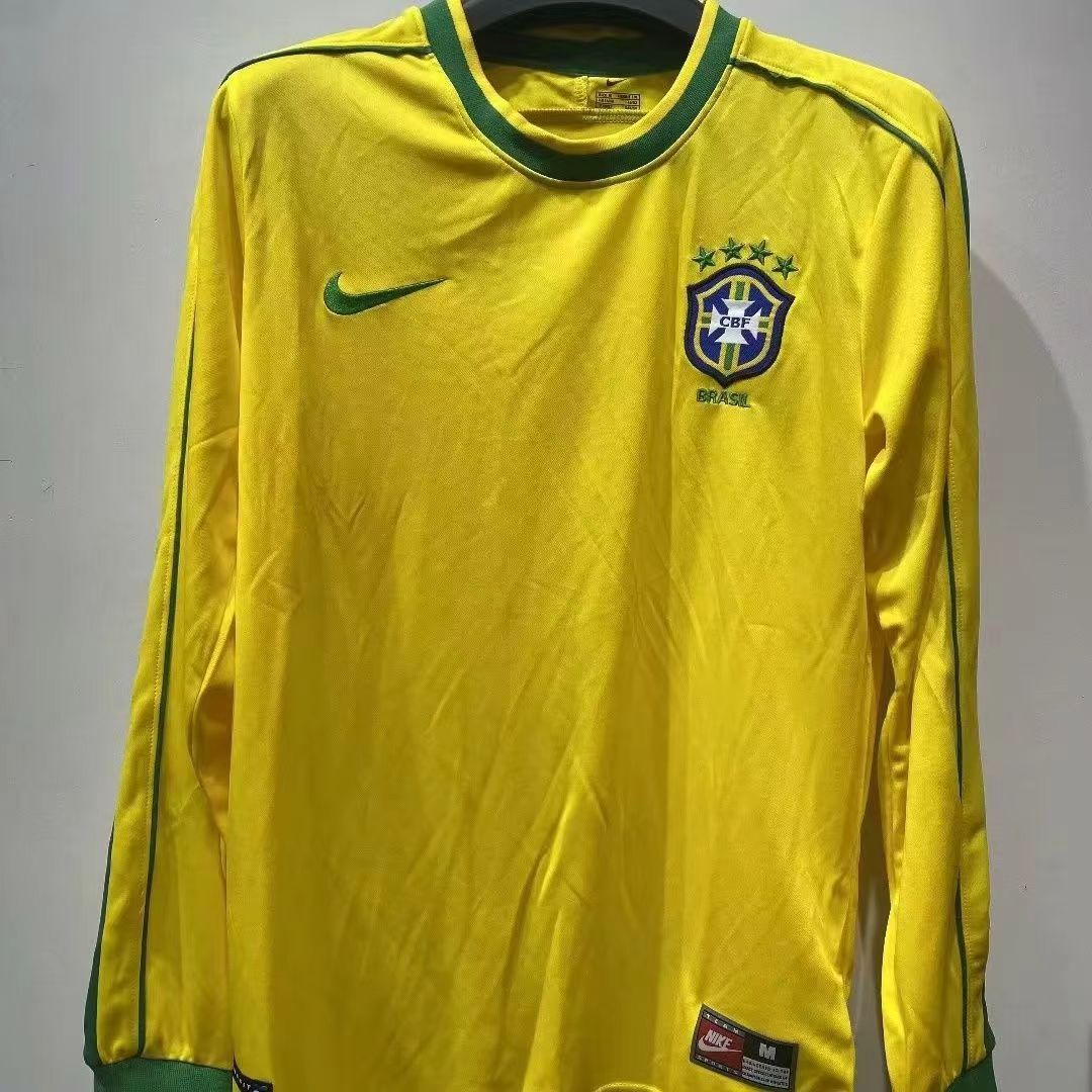 Retro 1998 Brazil Home Long Sleeve - Image 1