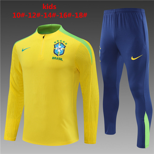 24/25 Brazil yellow kid half zip tracksuit 24/25 Brazil yellow kid half zip tracksuit - Image 1