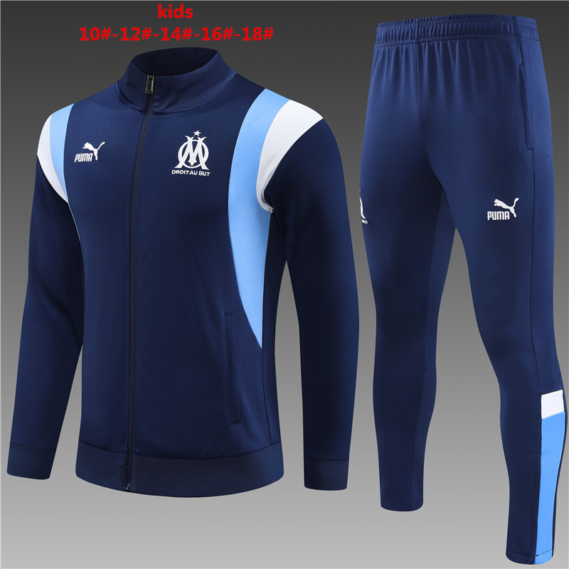 23/24 Marseille Royal blue kids jacket 23/24 Marseille Royal blue kids jacket - Image 1